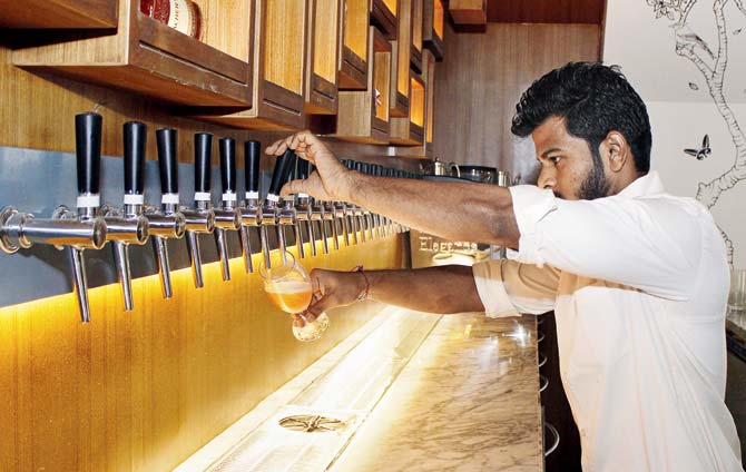 The 25 taps are German-made and serve the best brews from all the microbreweries in the city