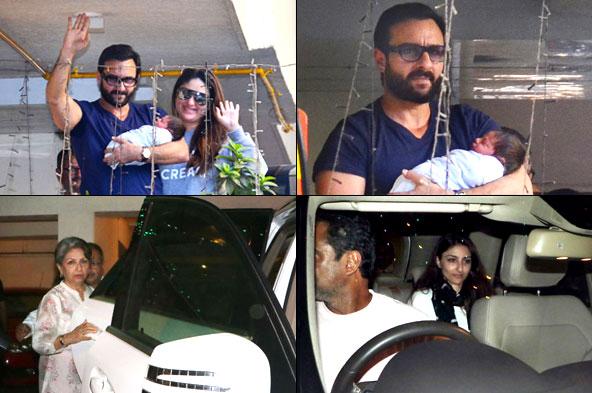 First Photos! Kareena Kapoor Khan and Saif Ali Khan with baby Taimur