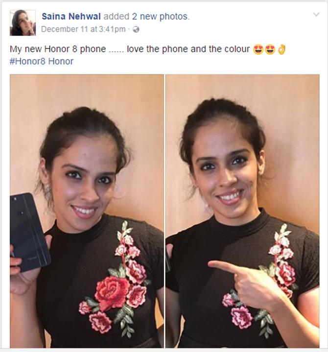 Saina Nehwal promotes her new phone