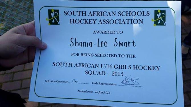 Shania Lee-Swart is an accomplised hockey player too