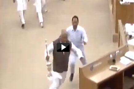 Watch Video: Tripura MLA runs away with Speaker's mace