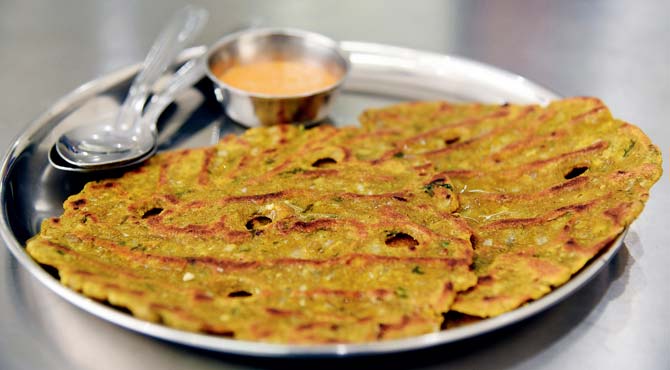 The thalipeeth  is priced at Rs80