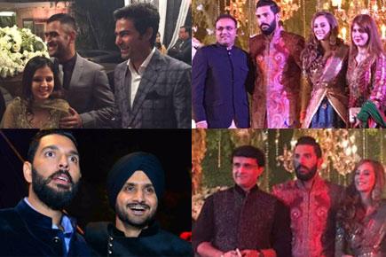 Photos: Dhoni, Sourav, Sachin, Zaheer attend Yuvraj Singh-Hazel Keech