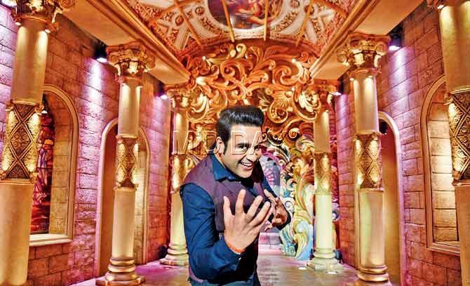 Krushna Abhishek on the sets of Comedy Nights Bachao, which shares the same space as Comedy Nights Live, which until last month, was the kingdom of Kapil Sharma who hosted Comedy Nights with Kapil for Colors.