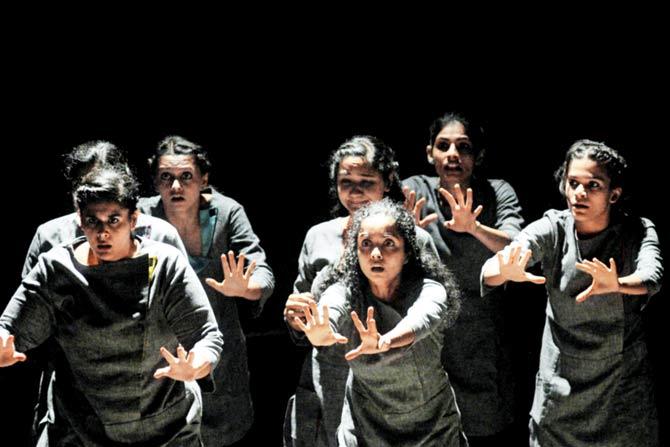 Faezeh Jalali’s 7/7/07 is about an Iranian teenager who was hanged for the murder of a man who tried to rape her. The production has been devised by ten actors and played out on a bare stage using light and shadows for maximum impact