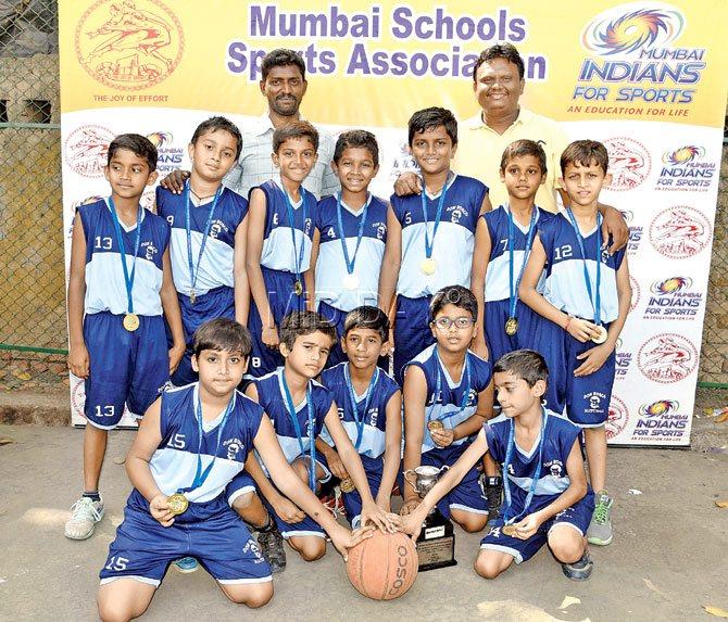 The victorious Don Bosco (Matunga) U-11 basketball team