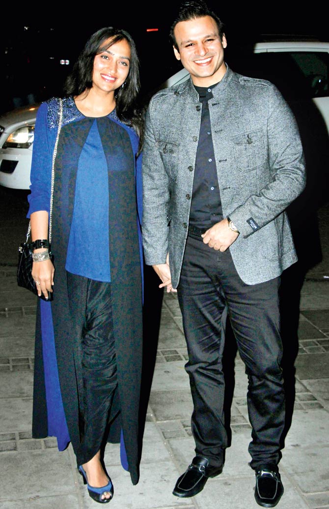 Spotted Vivek Oberoi With Wife Priyanka Alva