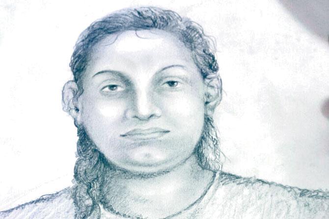 The sketch of the unidentified woman