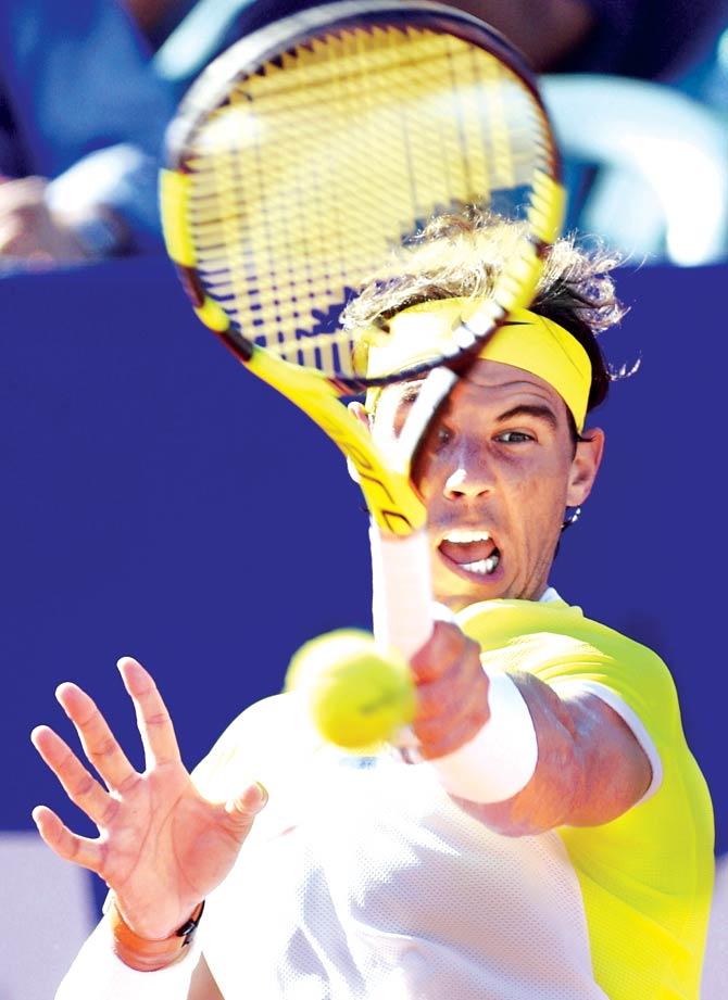 Rafael Nadal plays a shot during the Argentina Open. Pic/AFP
