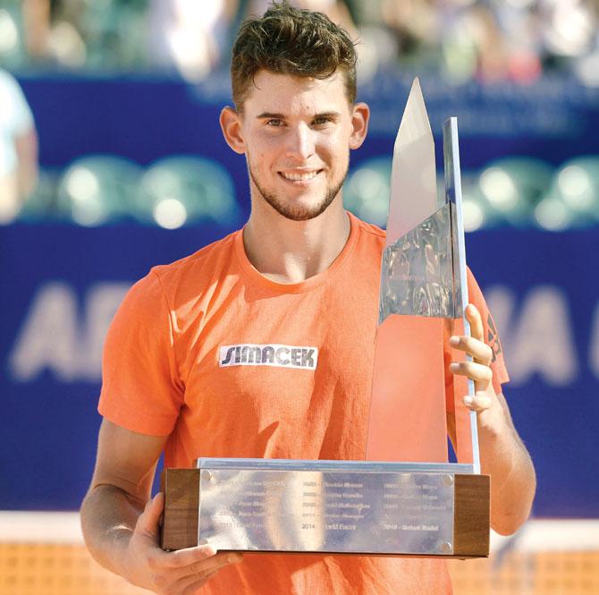 Dominic Thiem celebrates his win in the Argentina Open final. Pic/AFP 
