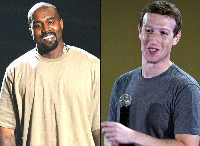 Kanye West (Pic/AFP) and Mark Zuckerberg (Pic/PTI)