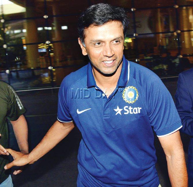 India U-19 coach Rahul Dravid arrives with the team from B