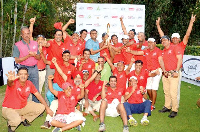 The victorious US Club team with Grover Zampa Vineyards Inter-Club Golf trophy at Willingdon Sports Club on Sunday