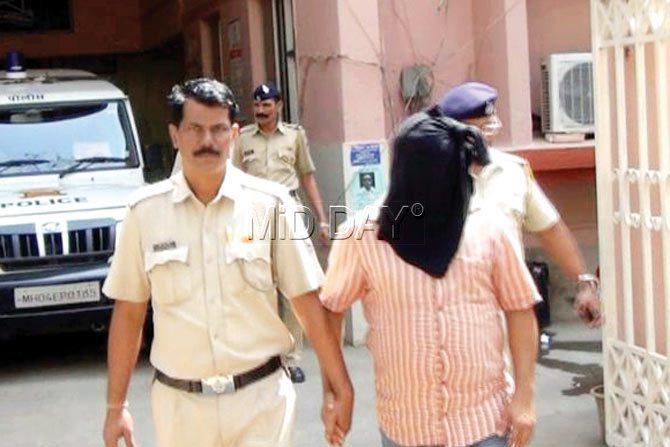Producer-director of Bhojpuri films, Shyam Charan Yadav was arrested from his residence in Jogeshwari on Thursday. Pic/Hanif Patel 