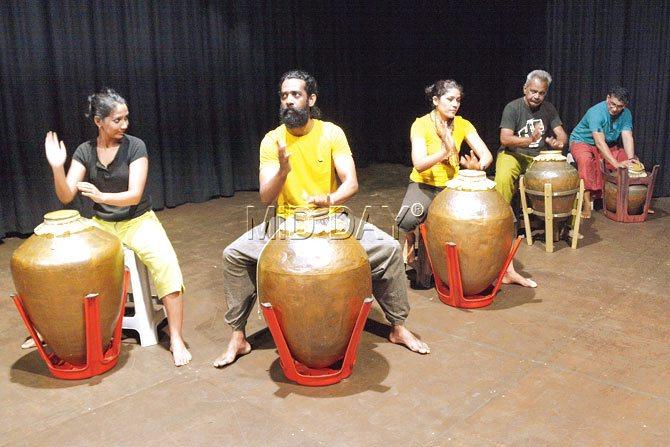 Members of Adishakti rehearse at G5A, a day ahead of their performance. PIC/pradeep Dhivar