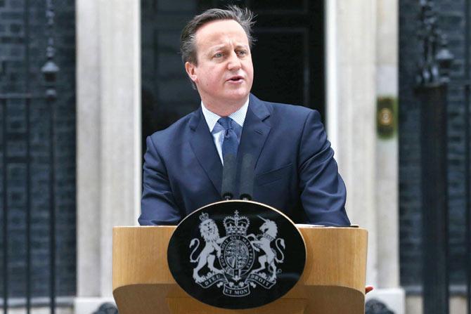 British Prime Minister David Cameron addresses the media. PIC/AFP