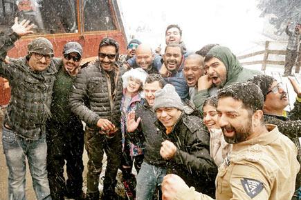 Ajay Devgn and 'Shivaay' crew enjoy the snow in Bulgaria
