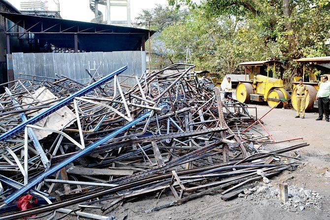 Of the total debris recovered after the fire, around 14 trucks or about 50-60 tonnes were full of metals. PIC/Datta Kumbhar