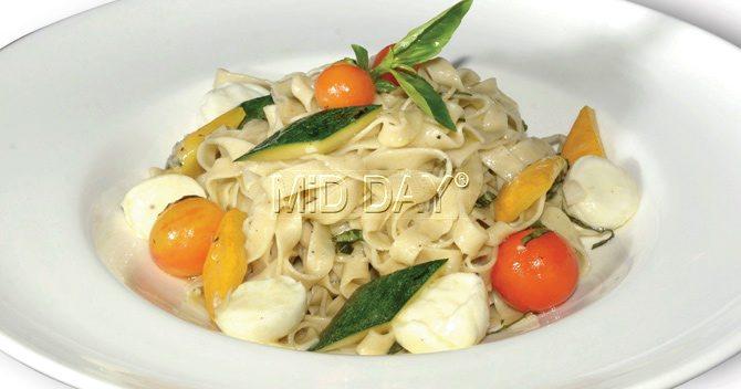 The bocconcini cheese was the star of Fettucine Fresca pasta