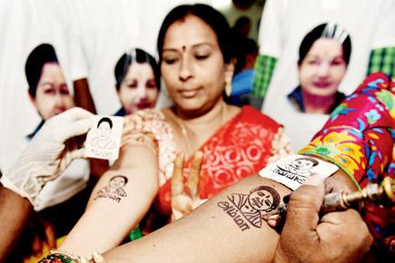 Over 1,000 tattoo Jayalalithaa's name on her 68th birthday