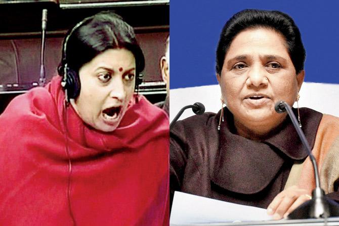 Smriti Irani and  Mayawati