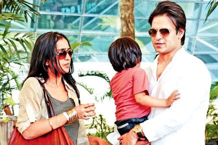 Spotted: Vivek Oberoi with wife Priyanka and son Vivaan