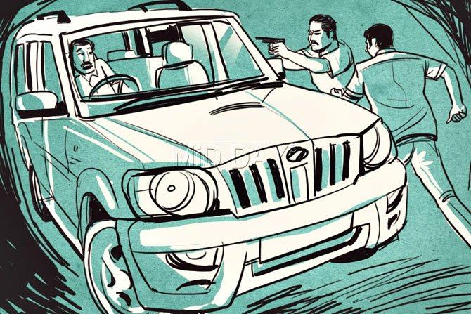 On Tuesday evening, Deepak Sapke is waiting in his car for his wife and  daughter when the goons, Shankar  and Suraj, approach his car.  ILLUSTRATIONS/UDAY MOHITE