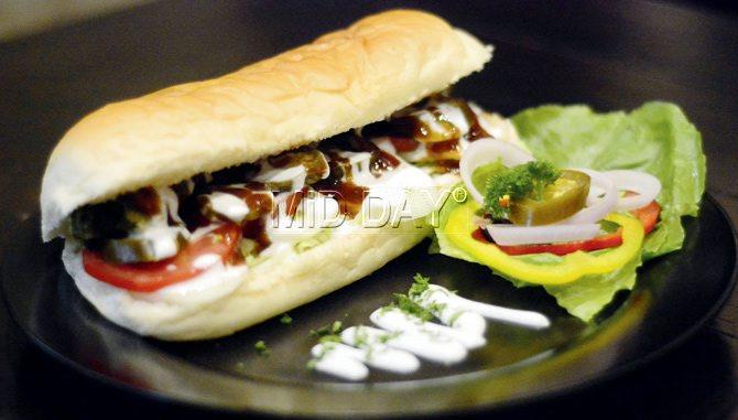 SoBo Deli Special came stuffed with chatpata hariyali seekh kebab and veggies