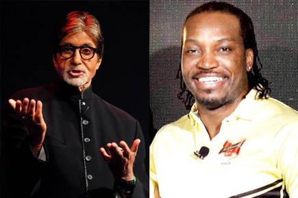 Chris Gayle gifts his bat to 'legend' Amitabh Bachchan