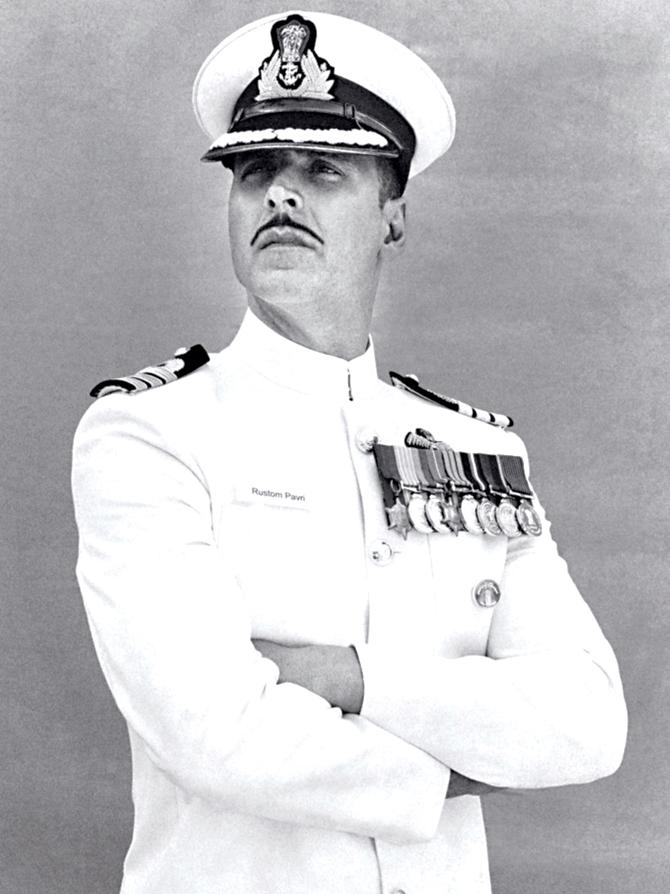 Akshay Kumar in a still from Rustom, which is set in the 50s 