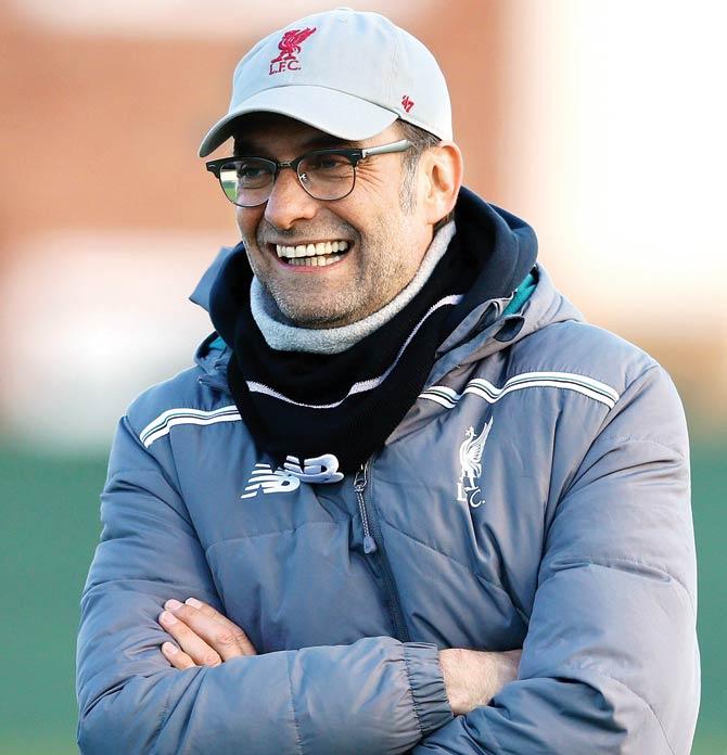 Liverpool manager Jurgen Klopp during a training session ahead of their UEFA Europa League round of 32 second leg match against FC Augsburg at Melwood ground on February 24 in Liverpool. Pic/Getty Images