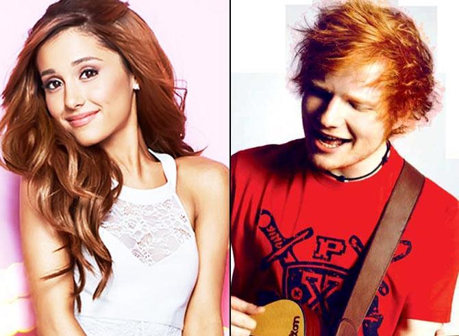 Ariana Grande (Pic/Santa Banta) and Ed Sheeran