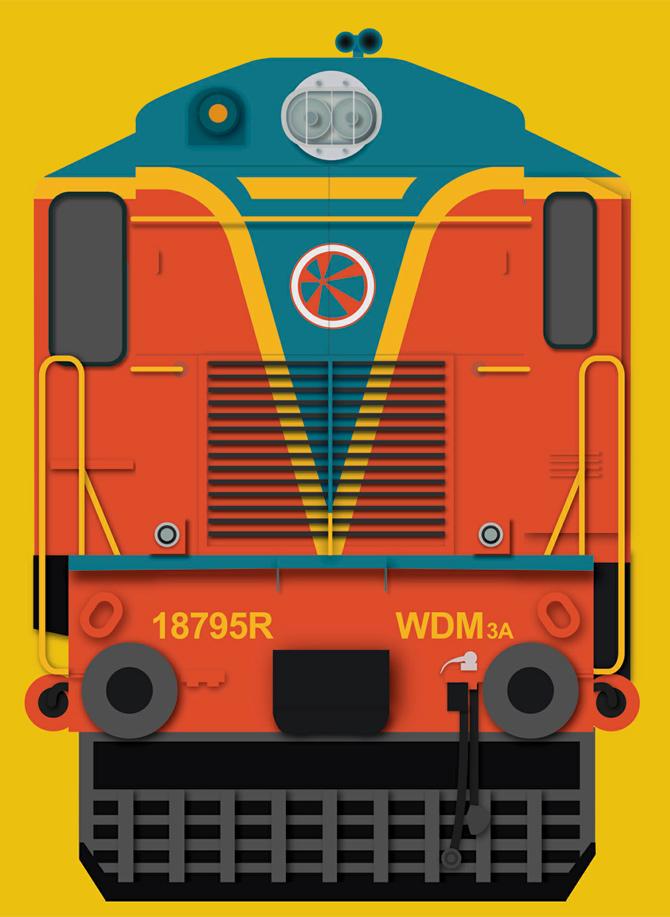 The WDM 3A, built in Gooty Diesel Loco Shed (South Central Railway), is a diesel-powered (D),  broad gauge (W) engine suitable for both, goods and passenger (P) trains. It is also built in Erode Electric Shed. The 3A in its name denotes that this locomotive’s power is 3,100 hp (3 stands for 3000 hp, ‘A’ denotes 100 hp more)