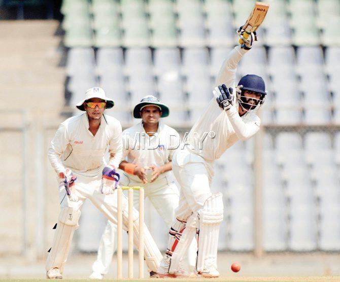 Abhishek Nayar during the Ranji Trophy tie against UP at Wankhede in November last year. PIC/Atul Kamble