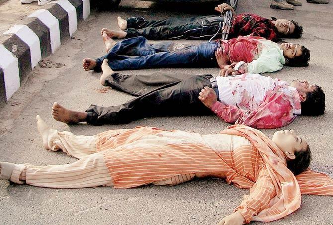 A file photo of Ishrat Jehan and three other after the alleged fake encounter by the Detection of Crime Branch (DCB) of the Ahmedabad city police on June 15,  2004. Pic/PTI
