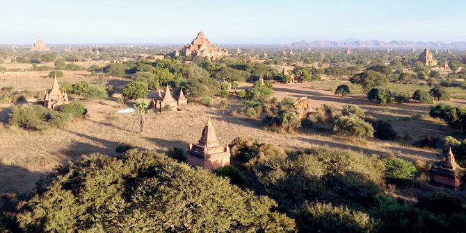 The city of Bagan in Myanmar is home to several thousands of pagodas. Pic courtesy/Sanjay Madan and Tushar Agarwal
