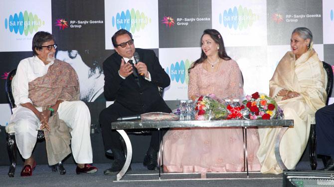 Amitabh Bachchan, Dharmendra, Hema Malini and Jaya Bachchan