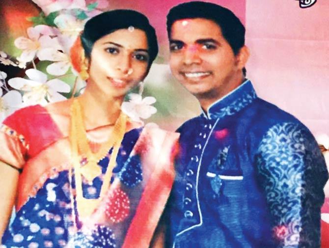 A poster for the wedding of Dipesh Patil and Nisha Bhoir