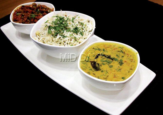 Goan Daali Thoy and Veg Xacuti with Coriander Steamed Rice