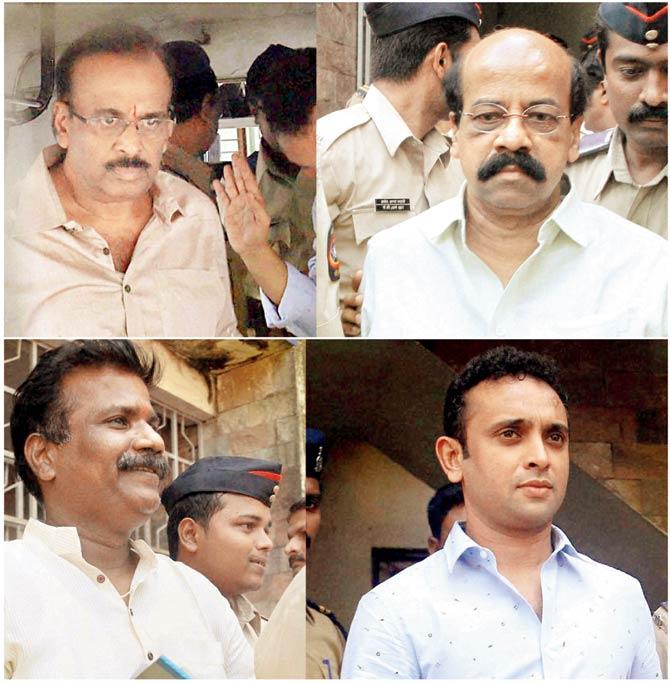 Congress corporators Hanumant Jagdale (top L) and Vikrant Chavan (bottom L), MNS corporator Sudhakar Chavan (top R) and NCP corporator Najeeb Mulla