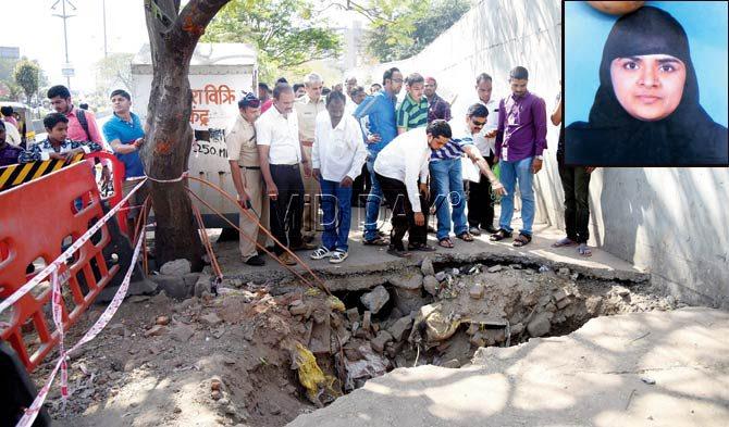 The spot behind Thane jail where Jameela (Insert) met with a tragic end. Pic/Sameer Markande