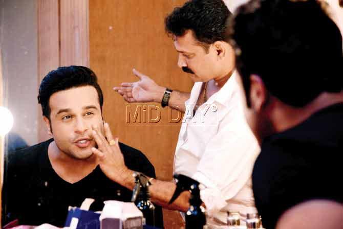 Krushna Abhishek gets a fresh coat of make-up before shooting an episode of Comedy Nights Bachao. It’s rumoured that among the reasons for Kapil Sharma’s exit from Comedy Nights… was also the popularity of Krushna’s show, also on Colors. PICS/SAMEER MARKANDE