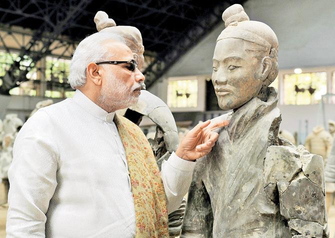 PM Narendra Modi on a visit to China last year where he was caught touching the terracotta armies of Sin Shi Huang, the first emperor of China, at the famous Terracotta Warriors Museum. Subodh Kerkar, installation artist and founder of the Museum of Goa, says a better attitude towards art needs to be inculcated right from school.
