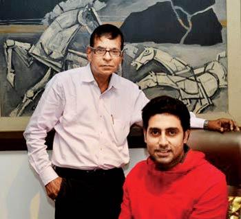 Author Pradeep Chandra with Abhishek Bachchan