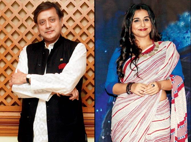 Shashi Tharoor and Vidya Balan