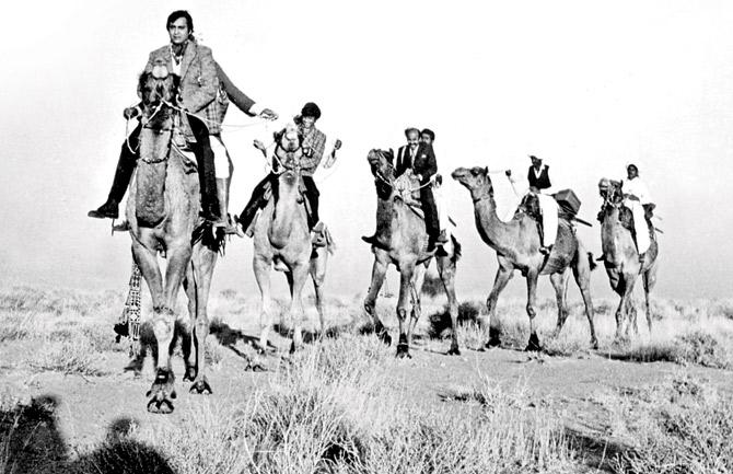 The memorable camel ride scene from the film Sonar Kella. Pics courtesy Feluda@50, HarperCollins