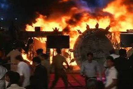 Massive fire breaks out during 'Make In India Week' event