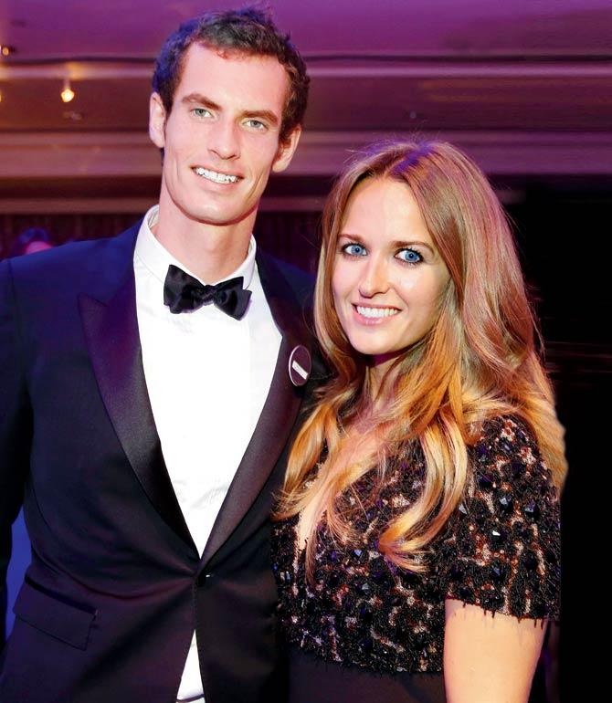 Andy Murray with wife Kim Sears. Pic/Getty Images