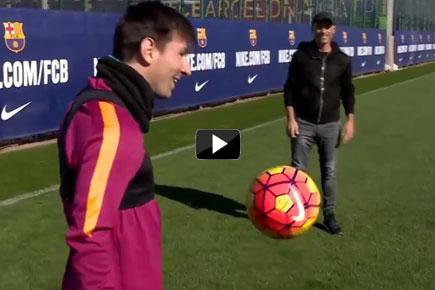 Watch Video: Messi's 'impossible' goal leaves Barcelona mates amazed