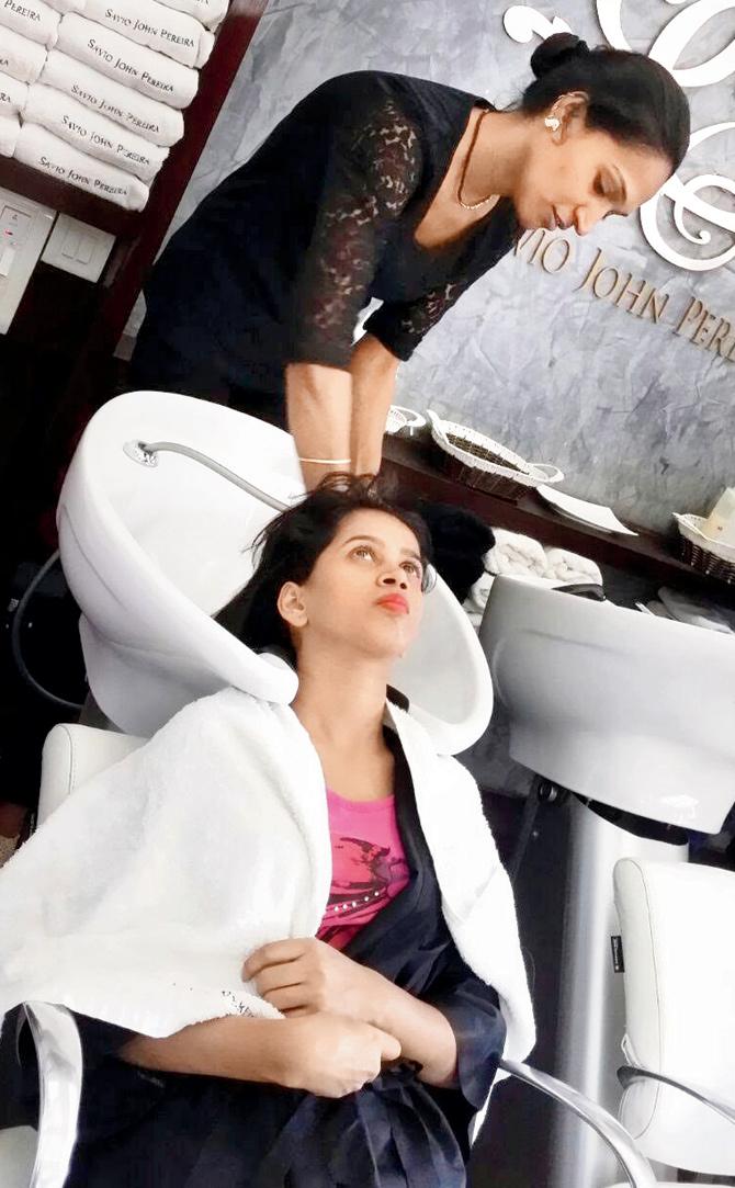 Reshma Sheikh is a trainee at a salon